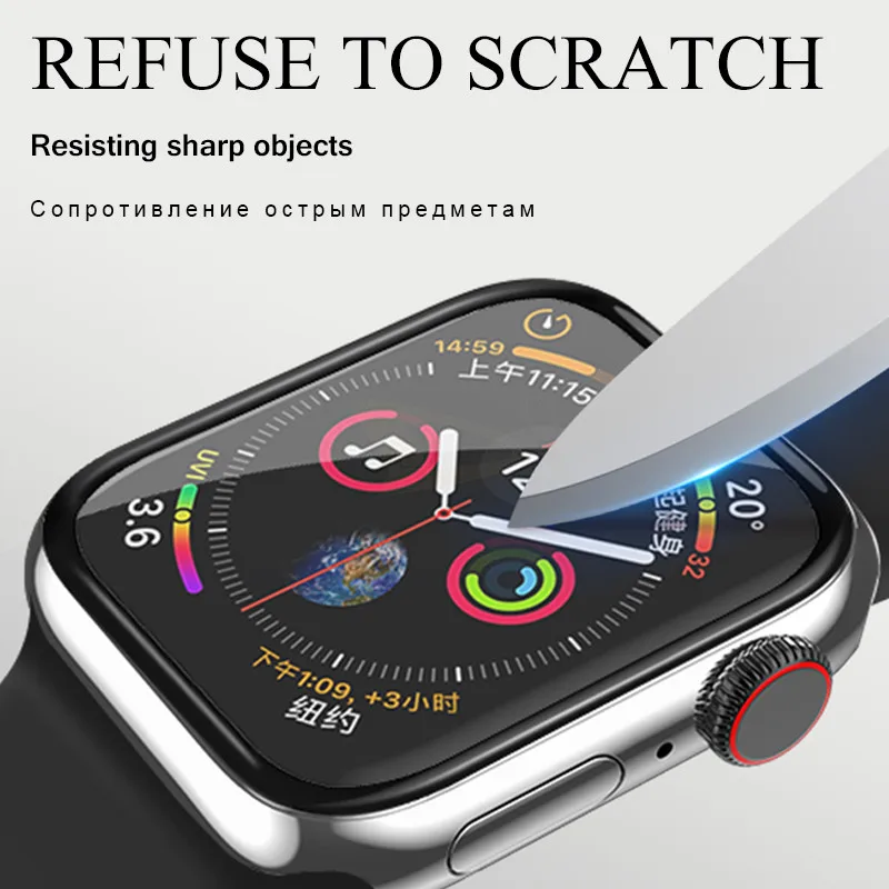20D изогнутое полное покрытие Защитная стеклянная пленка для Apple Watch1 2 3 4 Защита