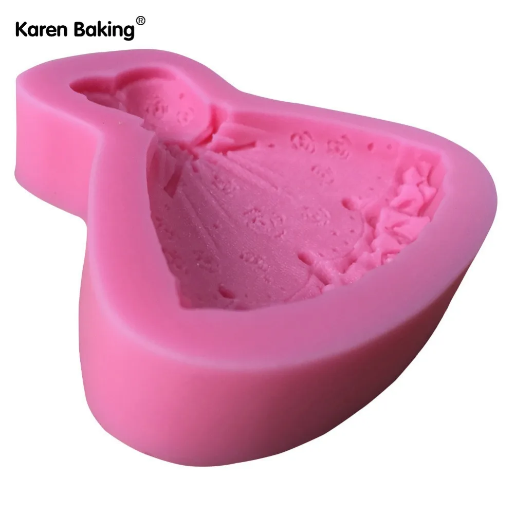 3D юбка принцесса платье Форма торт силиконовая форма для помадки украшения торта