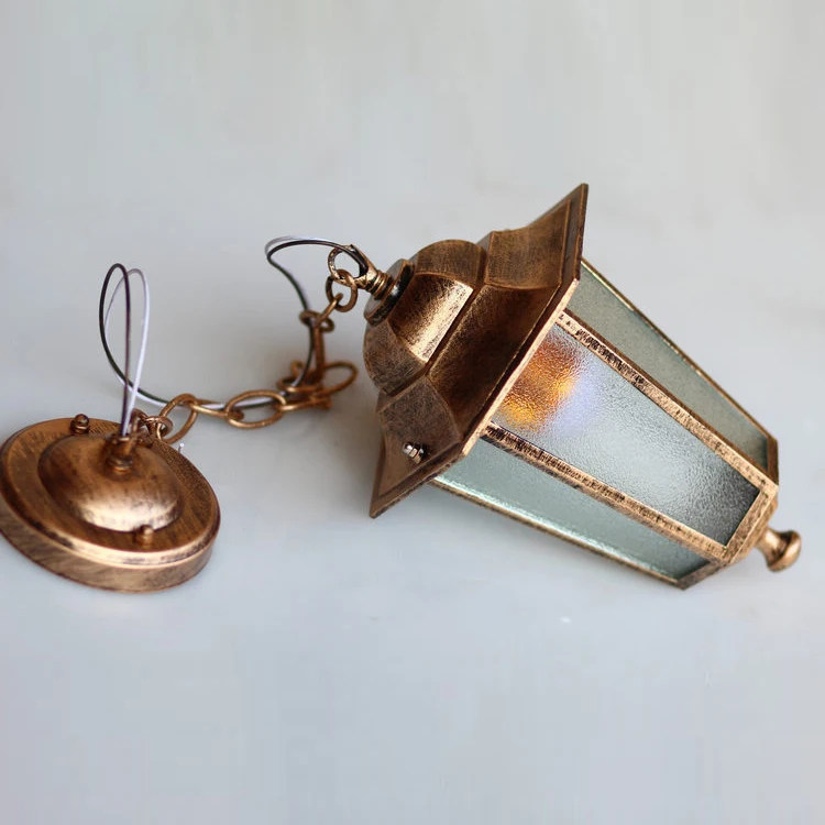 Винтажный шестиугольный наружный алюминиевый подвесной светильник