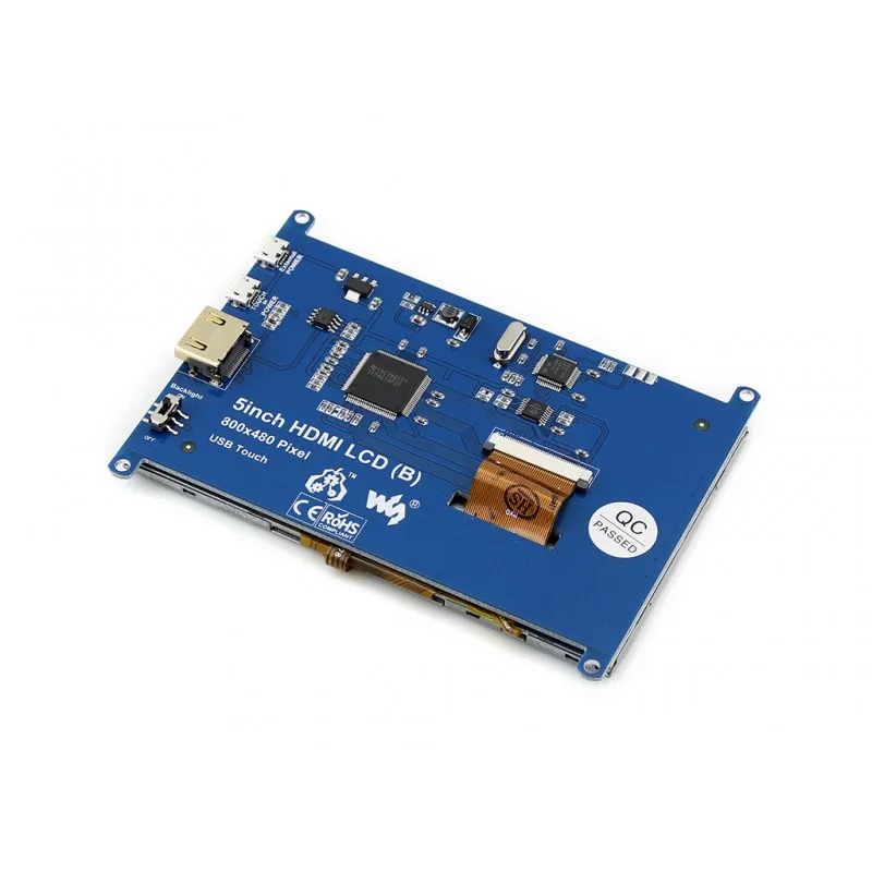 Waveshare 5 дюймовый HDMI LCD (B) (с прозрачным чехлом) планшет с сенсорным экраном