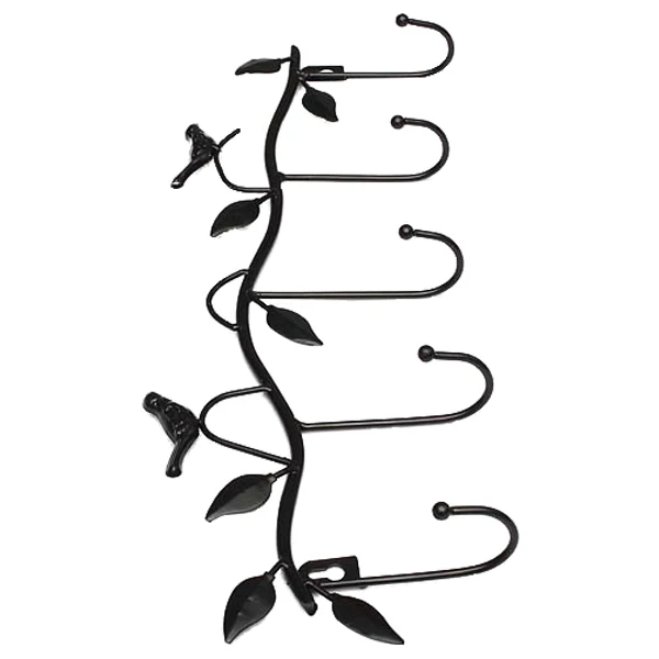 Iron Birds Leaves Hat/Towel/Coat Wall Decor Clothes Hangers Racks With 5 Hooks Black | Обустройство дома