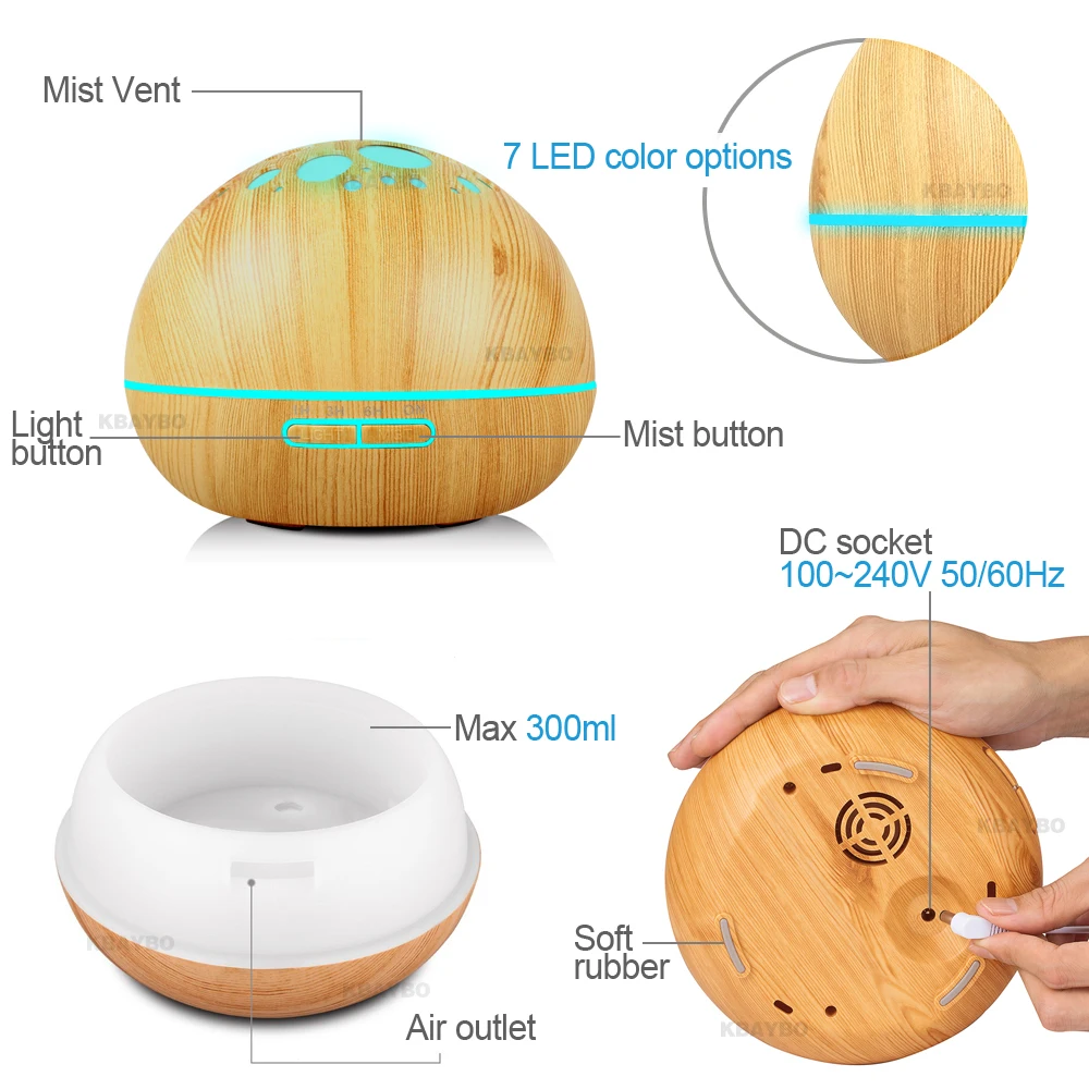 

aroma air humidifier essential oil diffuser led night lights for home electric ultrasonic air diffuser fogger mist maker