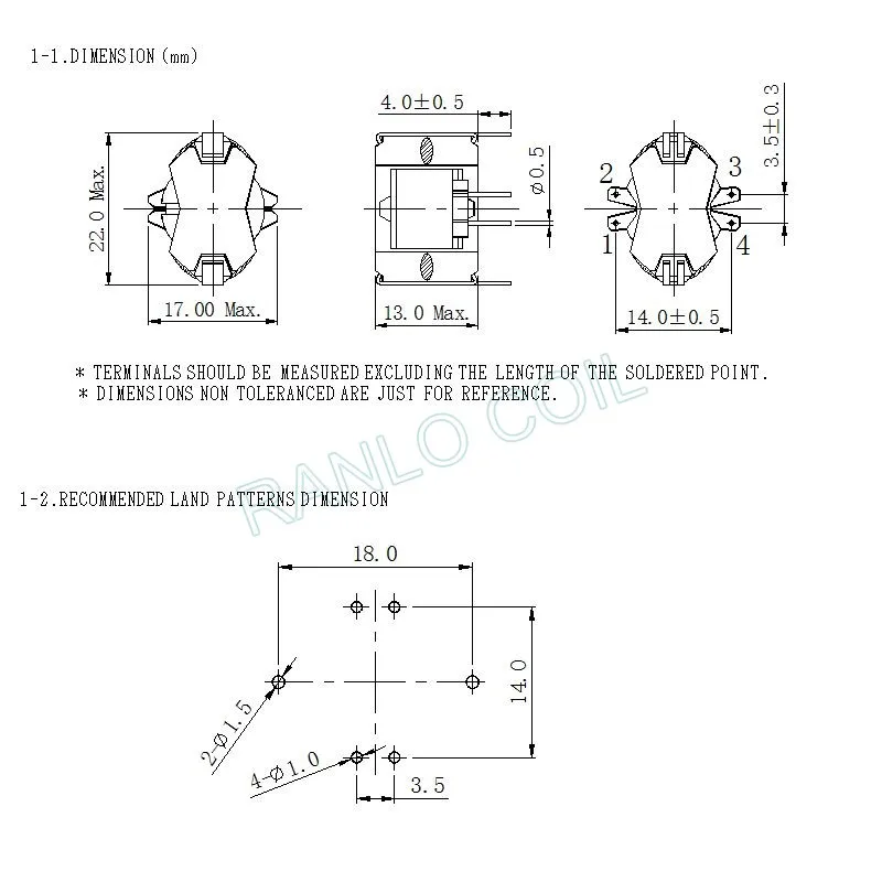 RANLO RM6 2+ 2pin привод Трансформатор магнит ферритовый сердечник трансформатор коэффициент поворота 24 T: 24T 175uHmH 0,25 мм FIW медный провод