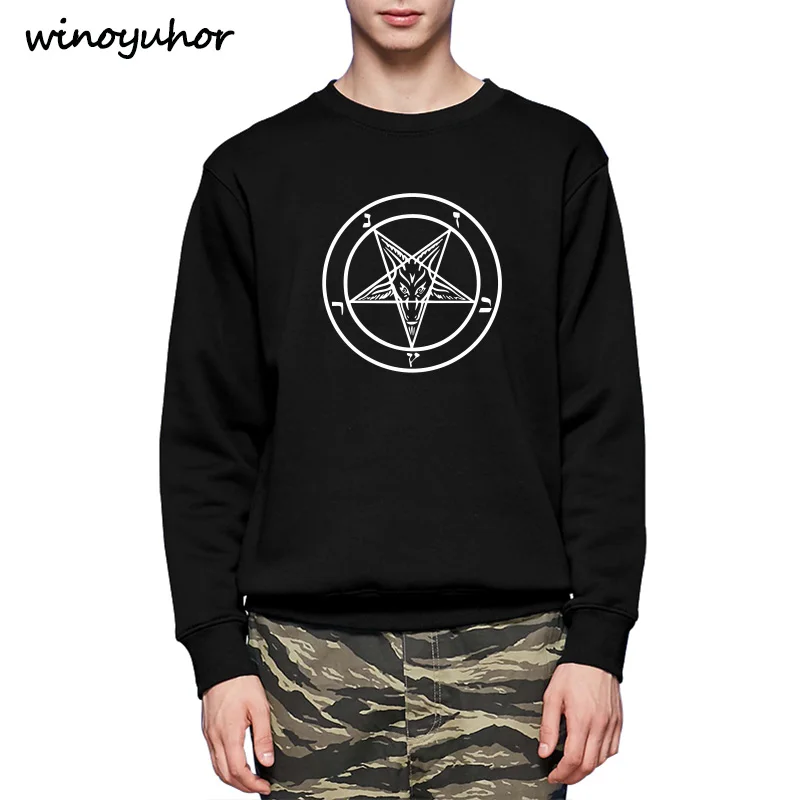 Мужской пуловер с принтом пентаграммы Baphomet мужская толстовка капюшоном на осень