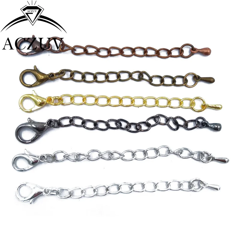 Оптовая продажа 100 шт 12 мм застежка омаров и ожерелья удлинитель для изготовления