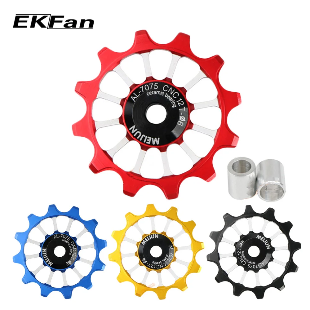 

1PC MEIJUN 12T MTB Road Bike Positive And Negative Tooth Ceramic Pulley MTB Road Foldable Bike 7005 Aluminum Alloy Rear Wheel