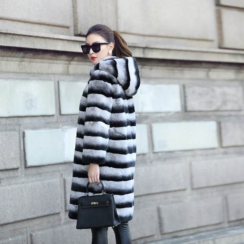 Зимняя куртка женская Повседневная 2020 длинное пальто из натурального меха