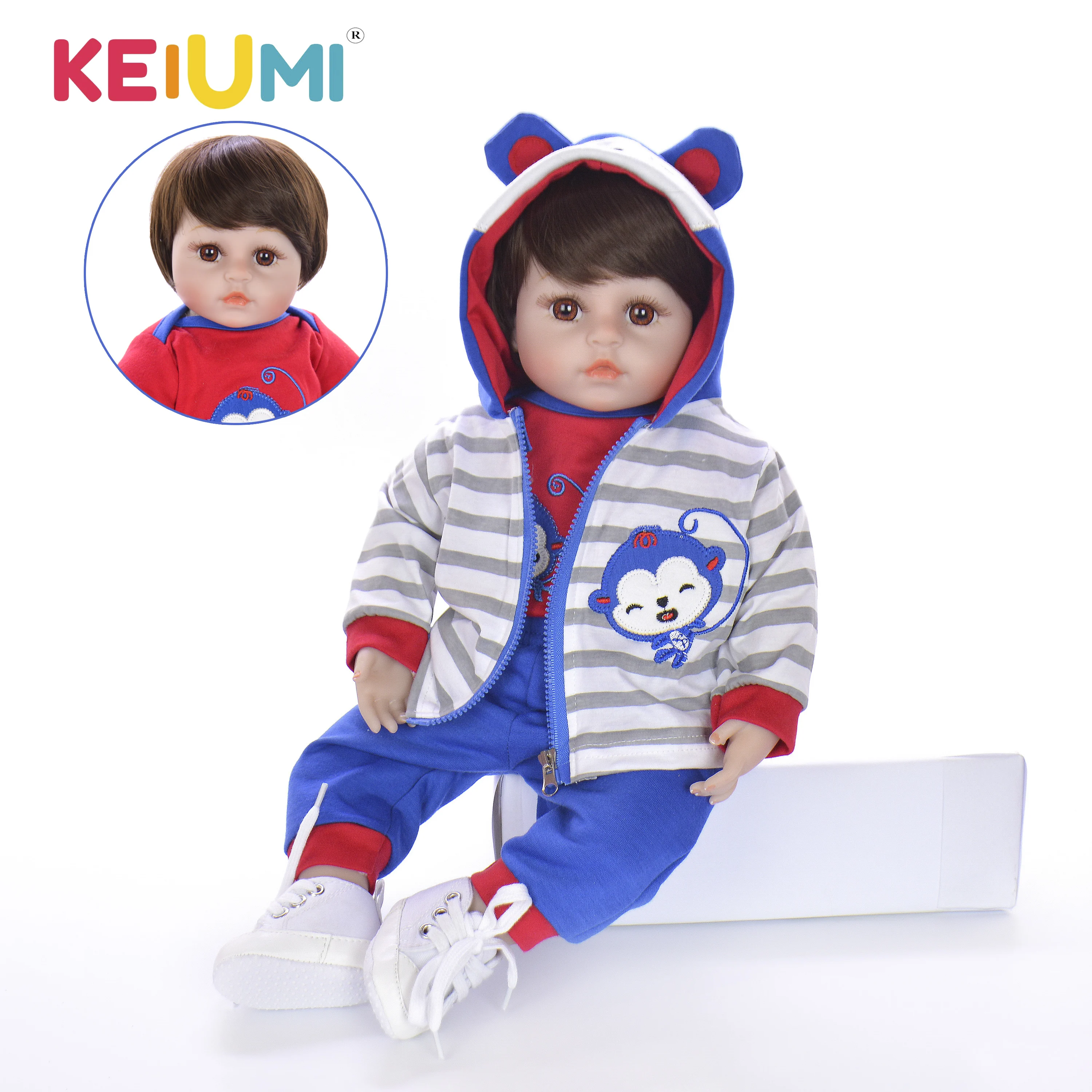 Горячая Распродажа KEIUMI 18 дюймов силиконовая кукла для новорожденных