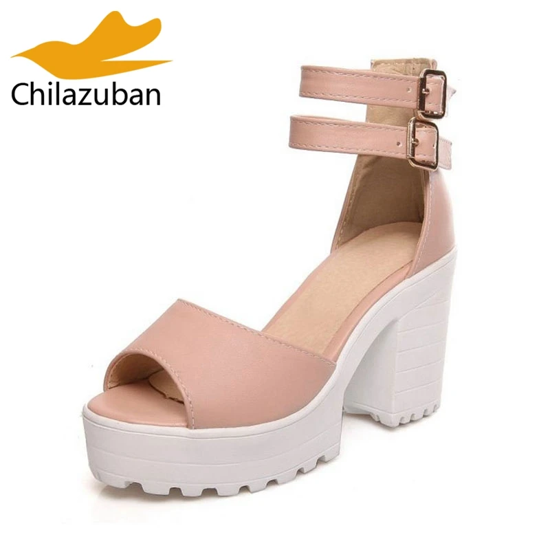 Chilazuban размеры 34–46 женские офисные босоножки на высоком каблуке платформе