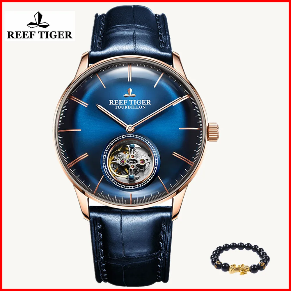Часы Reef Tiger/RT мужские автоматические из натуральной кожи с ремешком RGA1930 +