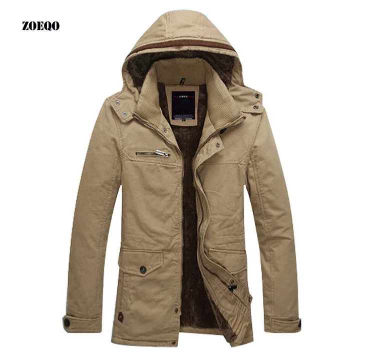 ZOEQO New winter warm men jacket Fashion  Hooded thick Jacket Coat jaquetas masculinas inverno overcoat outwear parka men 582