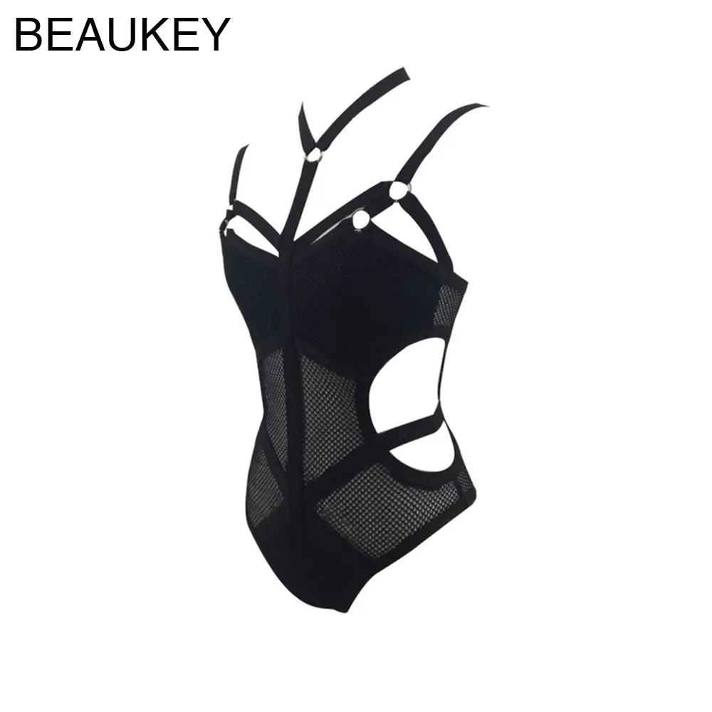 BEAUKEY для женщин купальник пикантные черные сапоги из искусственного шёлка крест