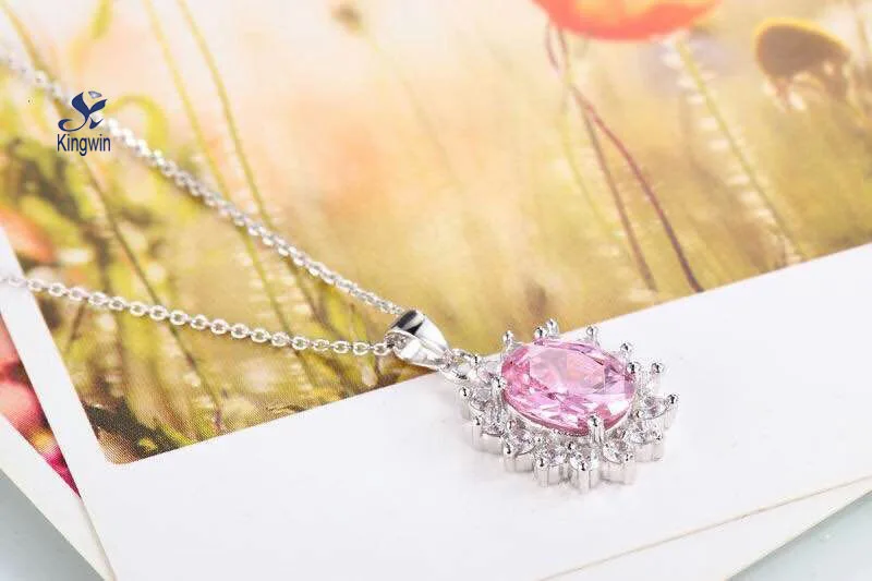 Александрит цвет ожерелье День рождения прекрасный 925 Серебро кулон родиевое