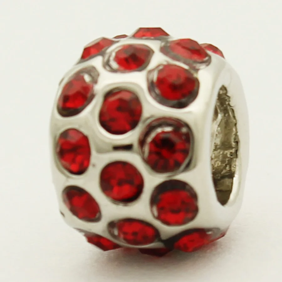 Слайд шарм Бесплатная доставка Любовь горячее сердце Красный Кристалл Шарм fit