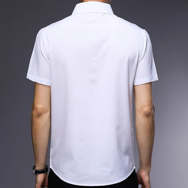 2019 брендовая Повседневная летняя роскошная мужская рубашка с короткими рукавами