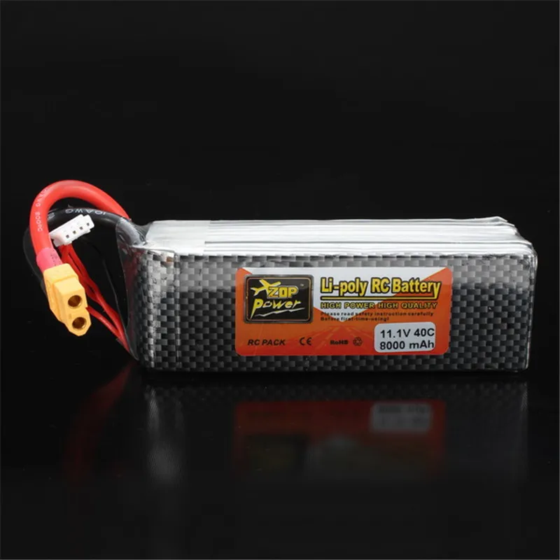 Аккумуляторная Lipo батарея ZOP Power 11 1 В 8000 мАч 3S 40C XT60 вилка с батарейным сигналом |
