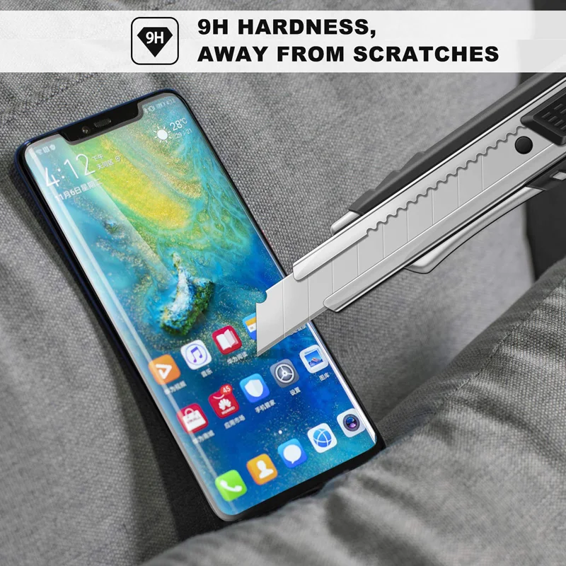 Закаленное стекло с полным клеем для Huawei Mate 20 Pro 9H HD клейкая защита экрана