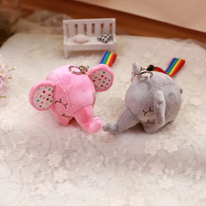 1 шт. Kawaii большие уши слон помпон плюшевый брелок для автомобиля сумка навесные украшения для дома Лучшие подарки на день рождения