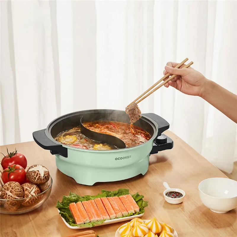 OCOOKER CR-HG03, 1500 Вт, 4л, многофункциональный, 2 сетки, электрический, горячий горшок, антипригарный горшок, для дома, кухни, кухонные инструменты