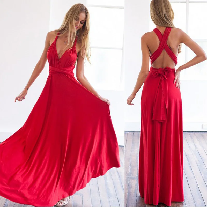 Женское облегающее платье повседневное длинное пляжное с открытой спиной для