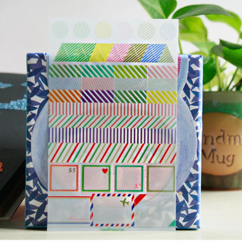 6 листов Милая красочная Радужная полупрозрачная Наклейка на холодильник