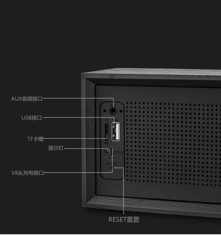 Портативный громкоговоритель в стиле ретро TF карты FM радио Телефонный звонок Bluetooth USB AUX линейного аудиовхода адаптер Перезаряжаемые музыка звуковая колонка коробка