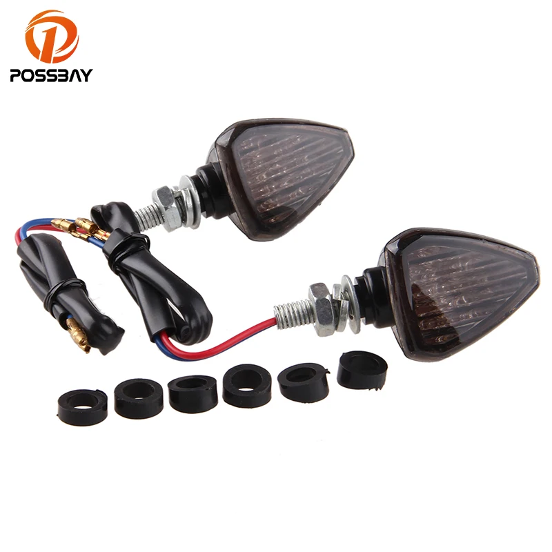 POSSBAY Винтаж 12V Сигналы поворота для мотоцикла светильник мотоцикл Светодиодный проблесковый маячок индикатор для мотороллера лампы для Suzuki, Yamaha, Honda, Harley