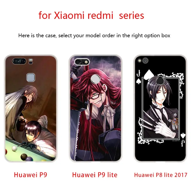 Мягкие чехлы из ТПУ с аниме Черный Батлер для телефонов Huawei P50 P40 P30 P20 Pro Lite p30lite p50lite