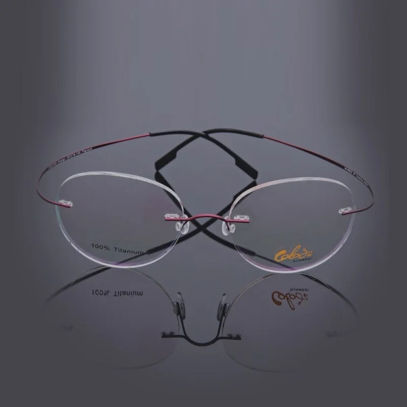 Супер-Эластичный Ультра-светильник без оправы титановая оправа для очков