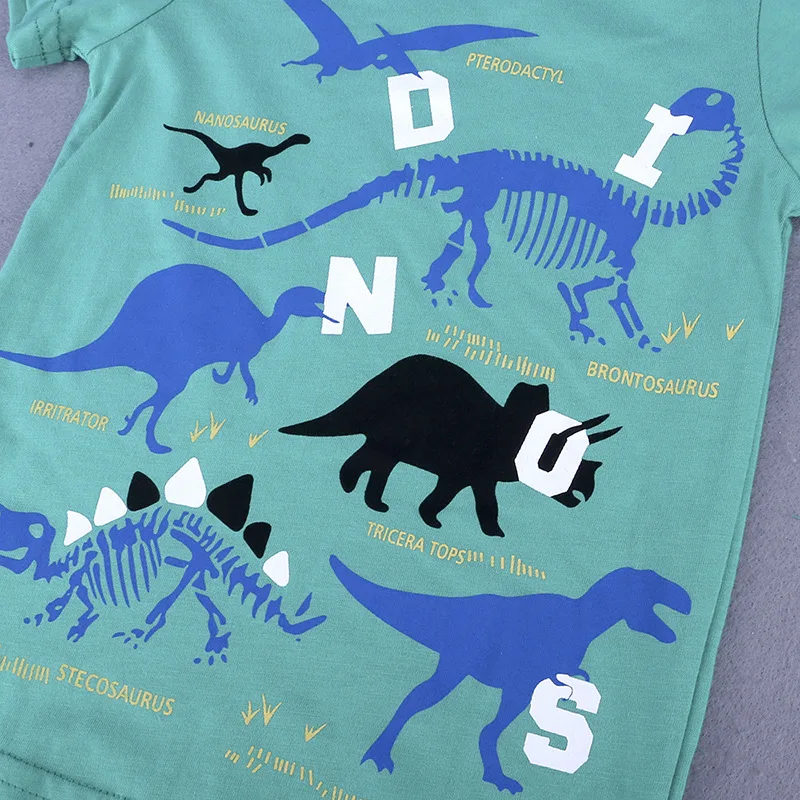 2018 Новая летняя детская одежда с короткими рукавами для мальчиков хлопковая