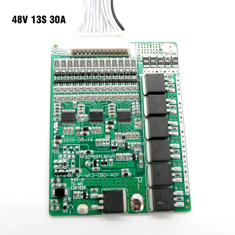 Небольшой размер BMS L85 * W65 H6.5mm E bike 10S 36V 20A и 13S 48V 30A литий ионный аккумулятор для HaiLong