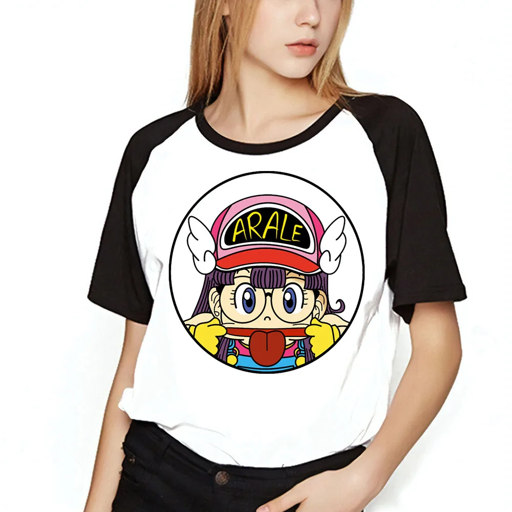 Для женщин футболка Arale Dragon Ball Симпатичные Детские раздавить вычурные печатных Бейсбол девушки футболка