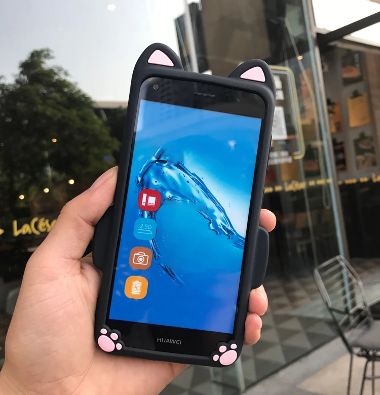 Модный силиконовый чехол с объемным мультяшным котом для huawei nova lite 2017 милый |