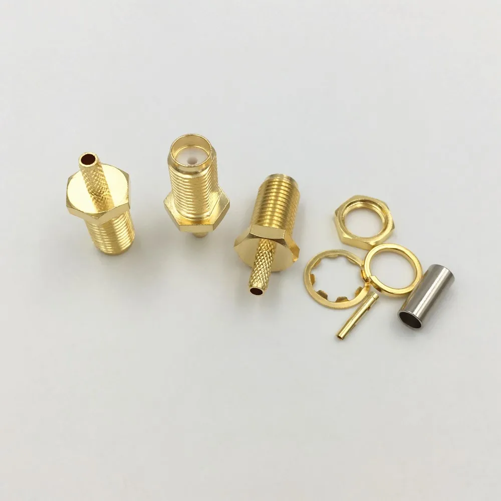 50 шт. Латунь SMA гнездо гайка переборка для припоя обжимной RG174 RG178 RG316 LMR100 кабель