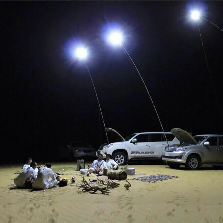 12V LED 4M Telescopic Fishing Rod Outdoor Lantern Camping Lamp Light Night Fishing Road Trip