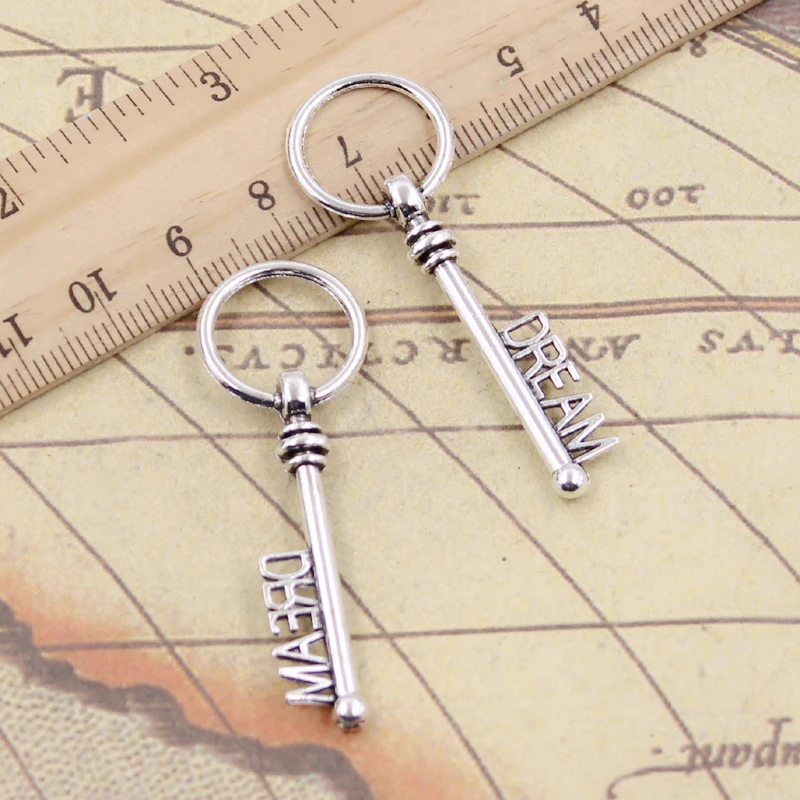 

10pcs Charms Skeleton Key Dream 51x17mm Tibetan Bronze Silver Color Pendants Antique Jewelry Making DIY Handmade Craft