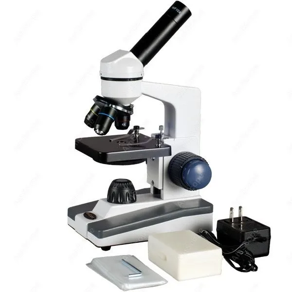 Биологический научный Студенческий микроскоп -- AmScope 1000X биологический научный Студенческий микроскоп + подготовленные и пустые слайды ...