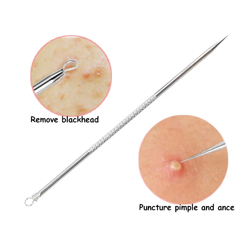 Silver Stainless Steel Blackhead Remover point noir Needle Acne Black Head Pimples sefw | Красота и здоровье