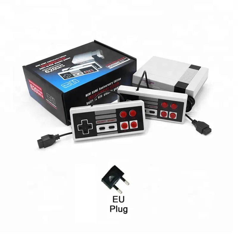 EU Классическая Мини-игровая консоль NES, ТВ игровая консоль, 8 бит, Ретро стиль, встроенные 620 игр, AV, ручной игровой плеер, семейный отдых - Color: EU