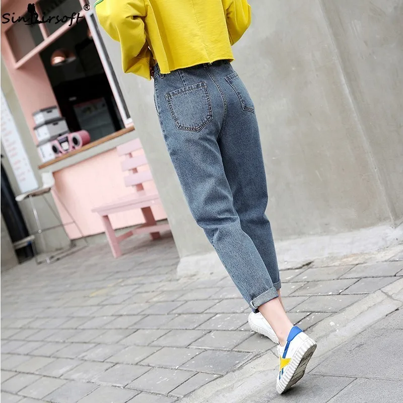 SINAIRSOFT летние новые женские повседневные свободные джинсы с высокой талией