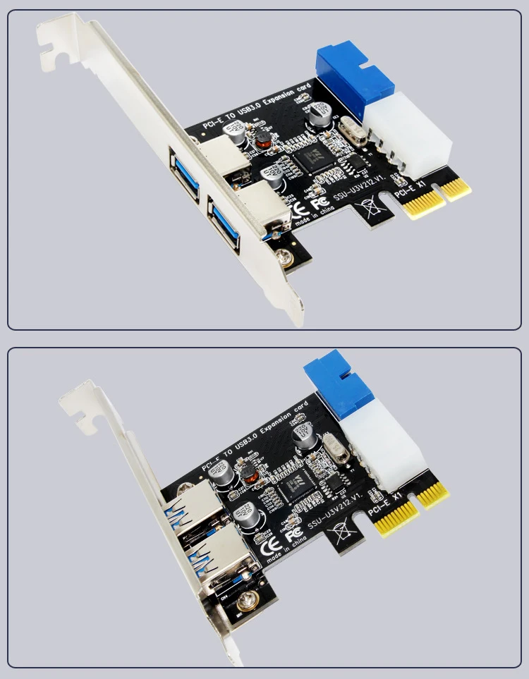 PCI-E карта 4pin IDE разъем питания внешний 2 порта USB3.0 концентратор внутренний 19pin разъем USB 3,0 PCI-E Плата расширения адаптер