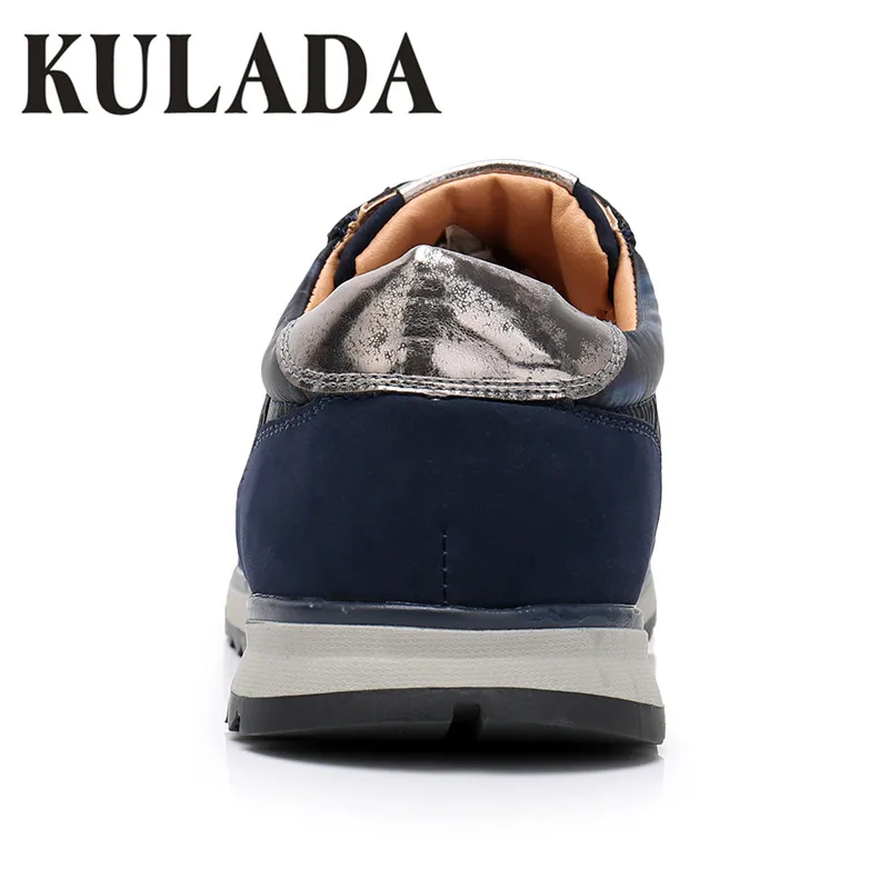 KULADA Hot Men Sneakers Leather Shoes Fashion Hand Made Brand Man Comfortable Natural Health Casual F1631-1A | Обувь