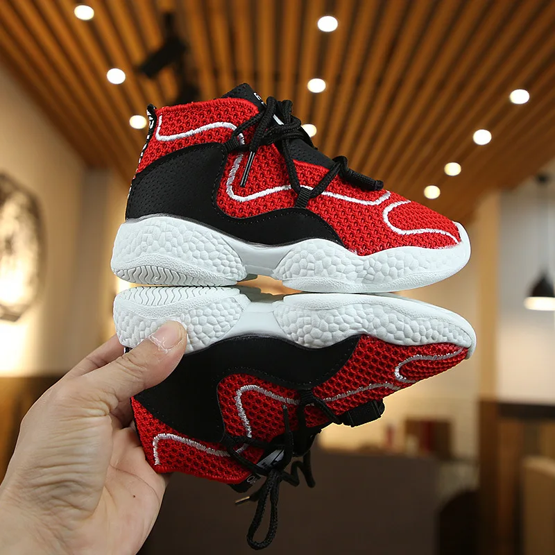 Детские кроссовки новинка 2019 модные сетчатые для маленьких мальчиков спортивные