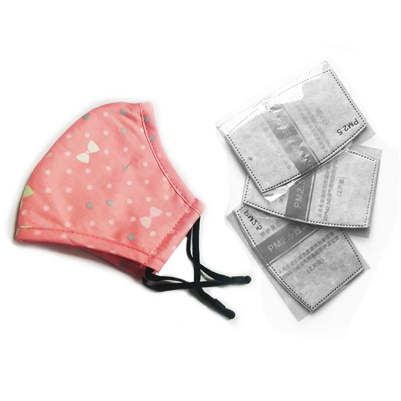 Pink butterfly Женская хлопковая черная Тканевая маска для рта для зимнего бега, Корейская противопылевая маска PM2.5 с угольными фильтрами KN95 Тканевая маска для лица - Цвет: Pink butterfly