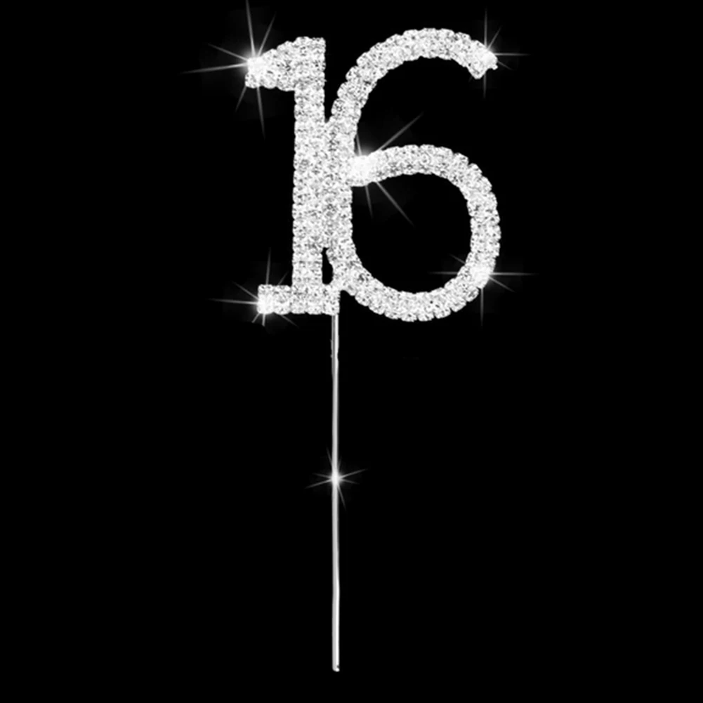 Сладкий 16 торт Топпер блестящие Кристалл Стразы 16Th день рождения или украшение