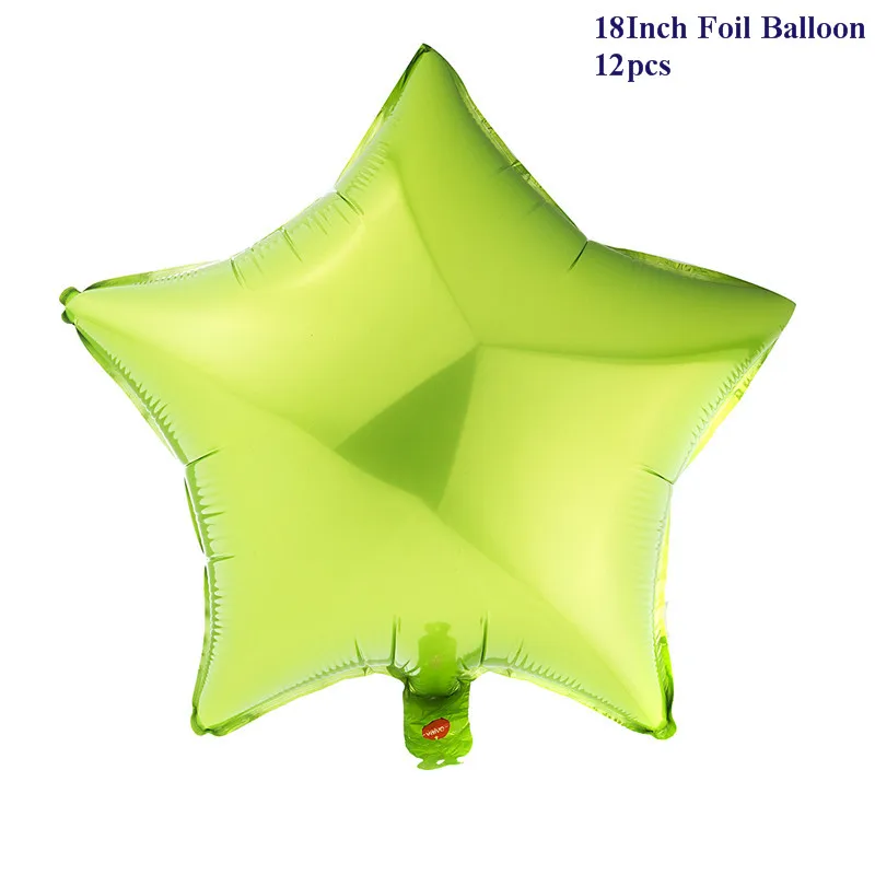 18inch Light Green 12 шт., 18 дюймов, розовые, белые, серебристые воздушные шары со звездами, фольгированные воздушные шары для дня рождения, свадьбы, вечеринки, принадлежности для девочек, 1-е вечерние украшения - Цвет: 18inch Light Green