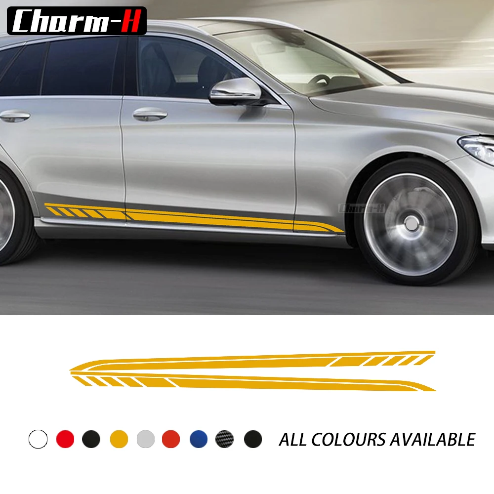 2X наклейки в полоску на дверь для Mercedes Benz C Class 2019 Estate W205 C180 C200 C260 C300 C43 C63 AMG