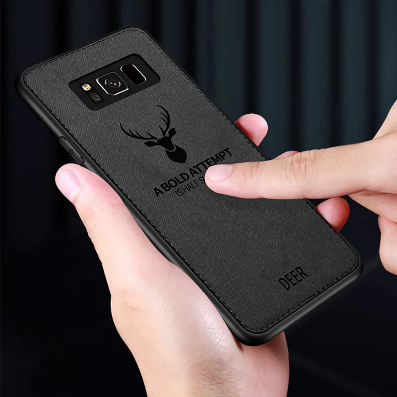 Роскошные тканевые чехлы для телефонов с оленем samsung Galaxy S8 S9 S10 A6 Plus A7 ультра