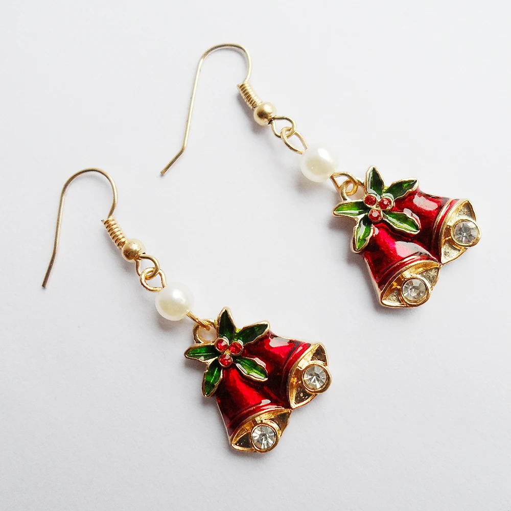 {2019 модные популярные рождественские серьги золотые ювелирные изделия