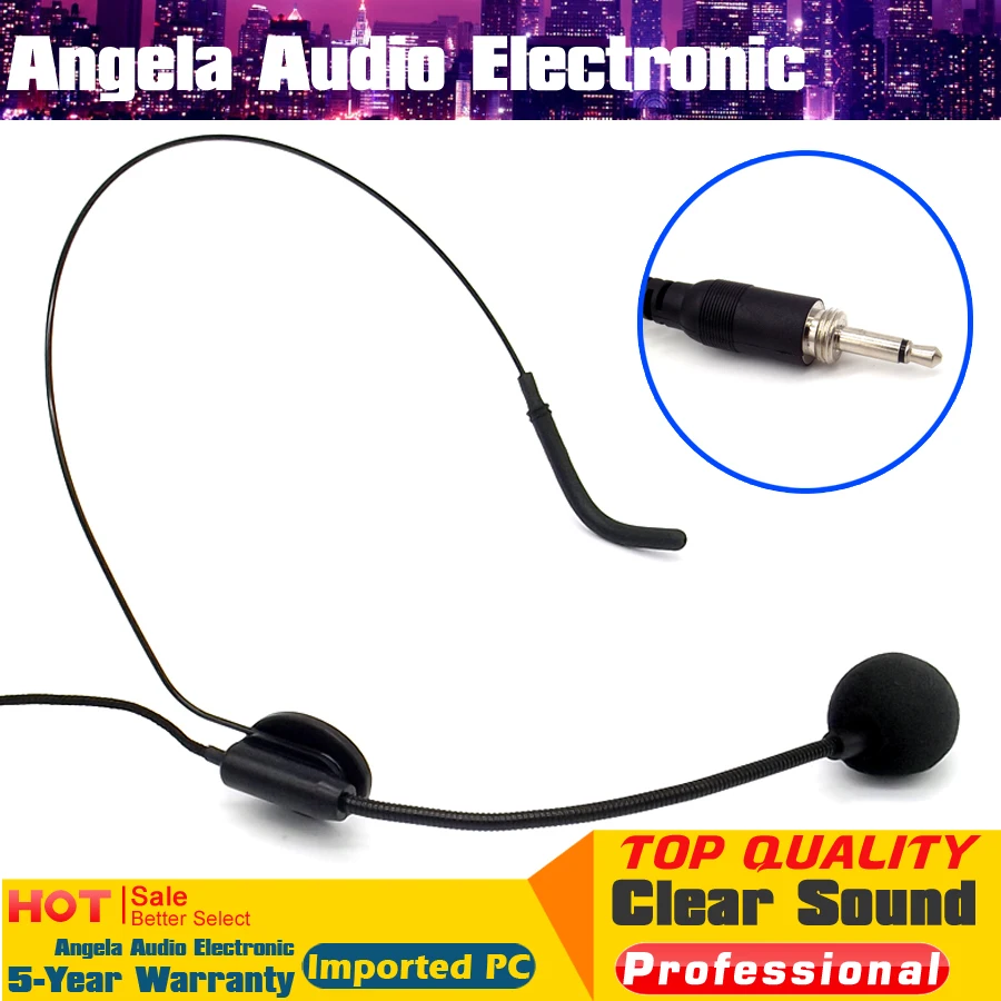 Гарнитура с головным убором конденсаторный микрофон 3 5 мм штекер винтовой вилкой